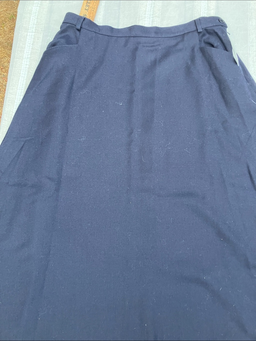 100% wool full skirt from Herman Geist size 16 navy blue